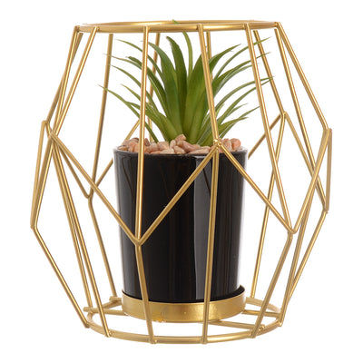 Decorative plant with a gold metal stand, 12 cm