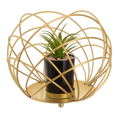 Decorative plant with a gold metal stand, 15 cm