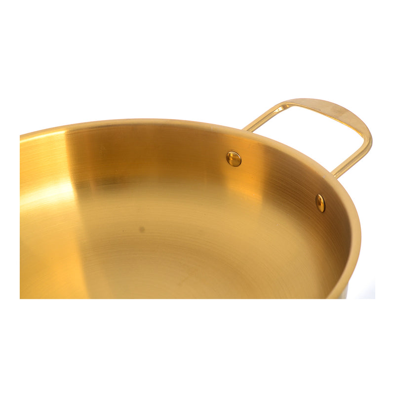 Stainless frying pan for daily use, size 30 cm, gold