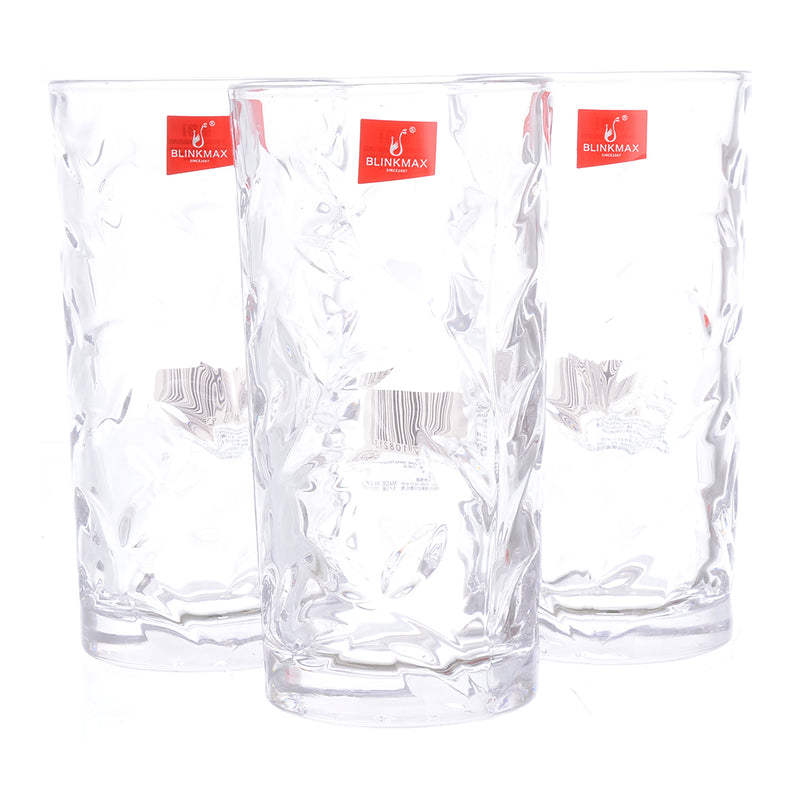 Set of 3 pieces of Blanc Max glass shop cups, clear engraving, LZ 010108